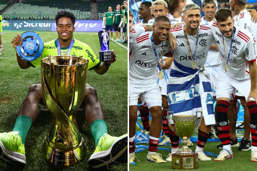 Flamengo e Palmeiras ganharam quase os mesmos títulos desde 2019