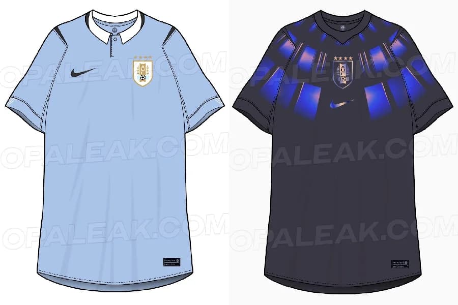 Site vaza camisas do Uruguai para a Copa de 2026