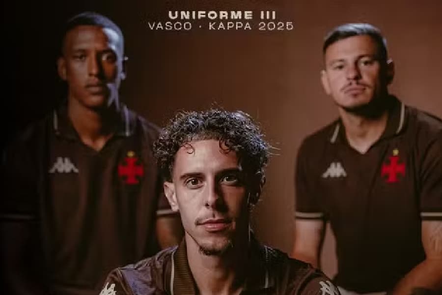 Vasco lança terceiro uniforme na cor marrom; confira