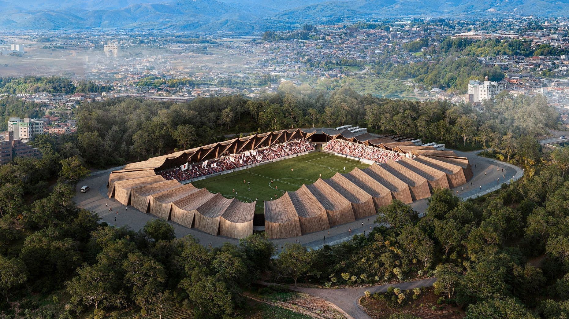 Time do Japão anuncia projeto de estádio todo de madeira